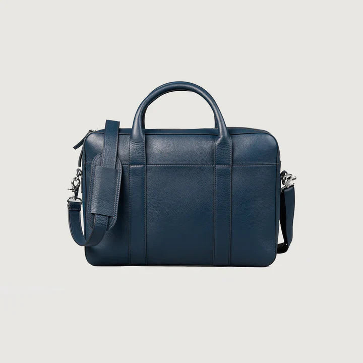 Captain Navy Blue Leather Briefcase