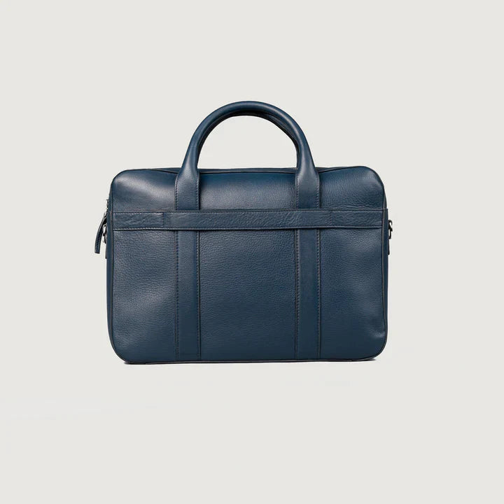 Captain Navy Blue Leather Briefcase