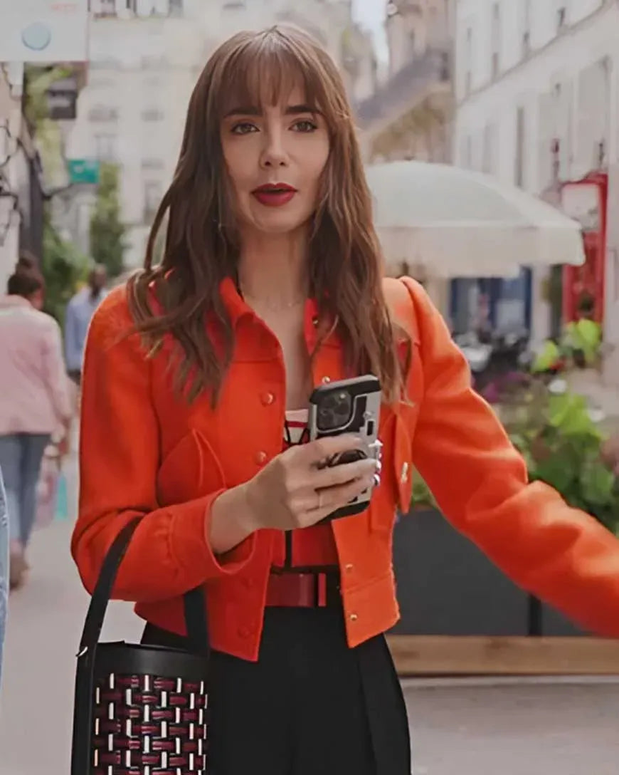 Emily Cooper S03 orange jacket