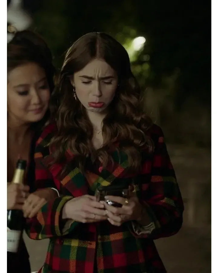 Emily in Paris Lily plaid coat