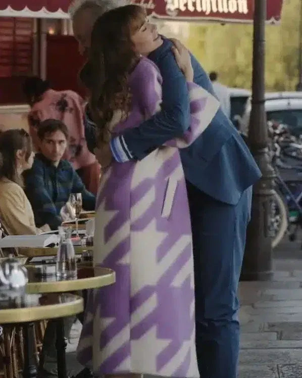 Emily in Paris purple wool coat