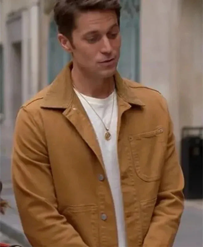 Gabriel brown leather jacket from Emily In Paris S02