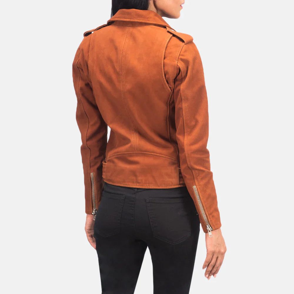 Harper Brown Suede Biker Jacket