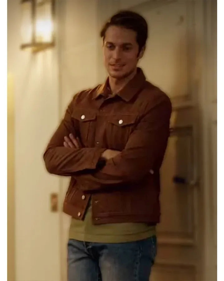 Lucas Bravo Emily in Paris Gabriel brown jacket premium quality