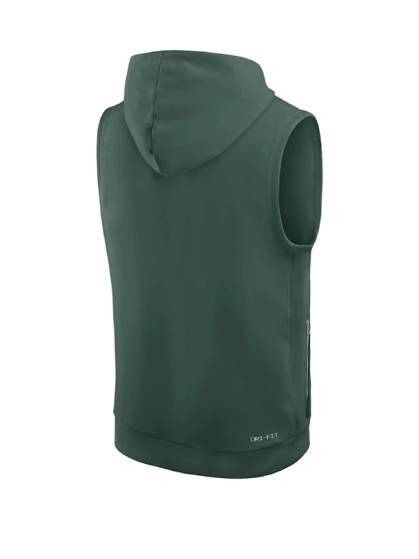 Matt-LaFleur-Packers-Sideline-Sleeveless-Hoodie-Green