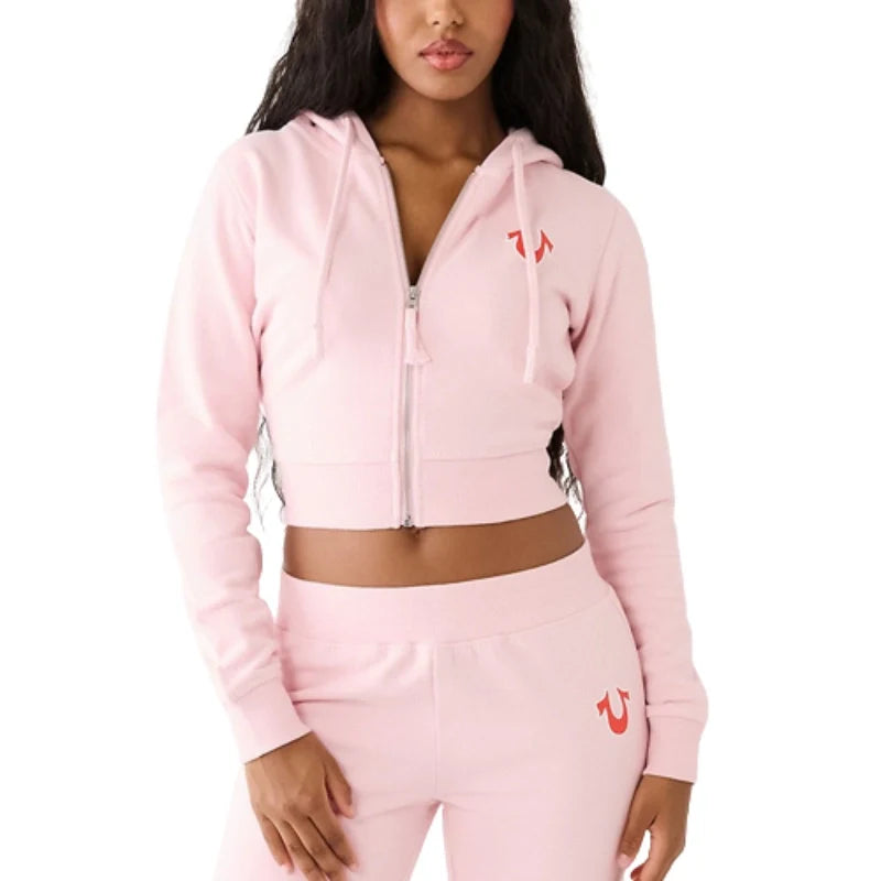 True-Religion-Women-Big-T-Logo-Cropped-Hoodie
