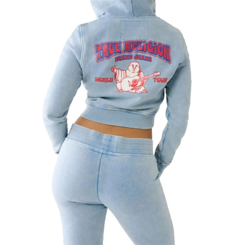 True-Religion-Women-Big-T-Logo-Full-Zip-Up-Crop-Hoodie