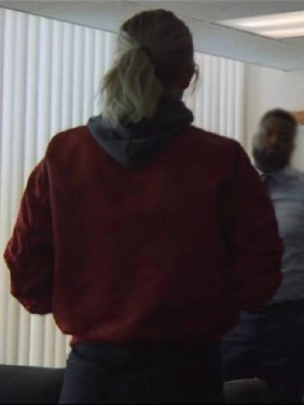 Night Always Comes 2025 Vanessa Kirby Red Bomber Jacket