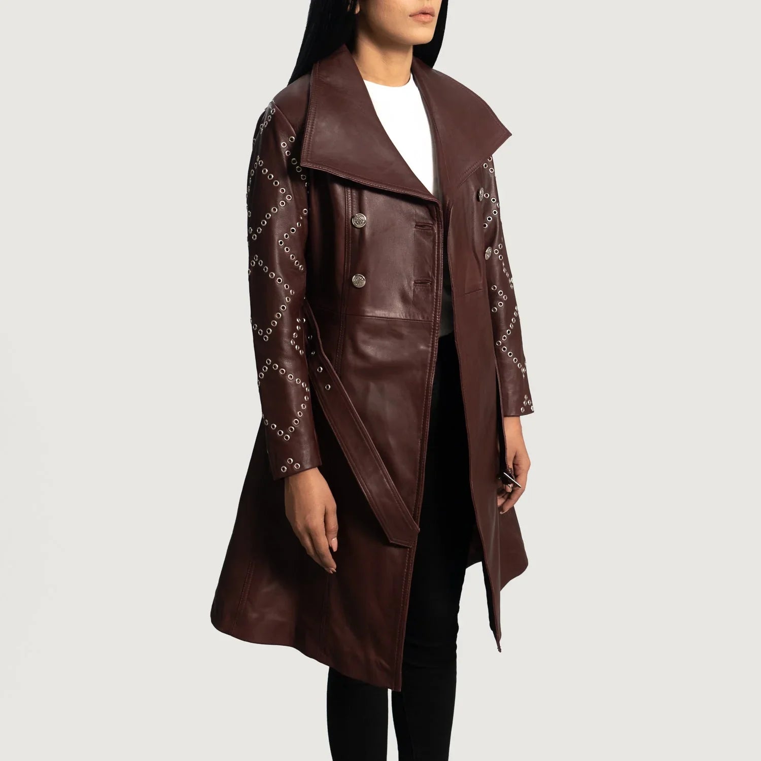 Women_Mia_Maroon_Leather_Trench_Coat_With_Waistbelt