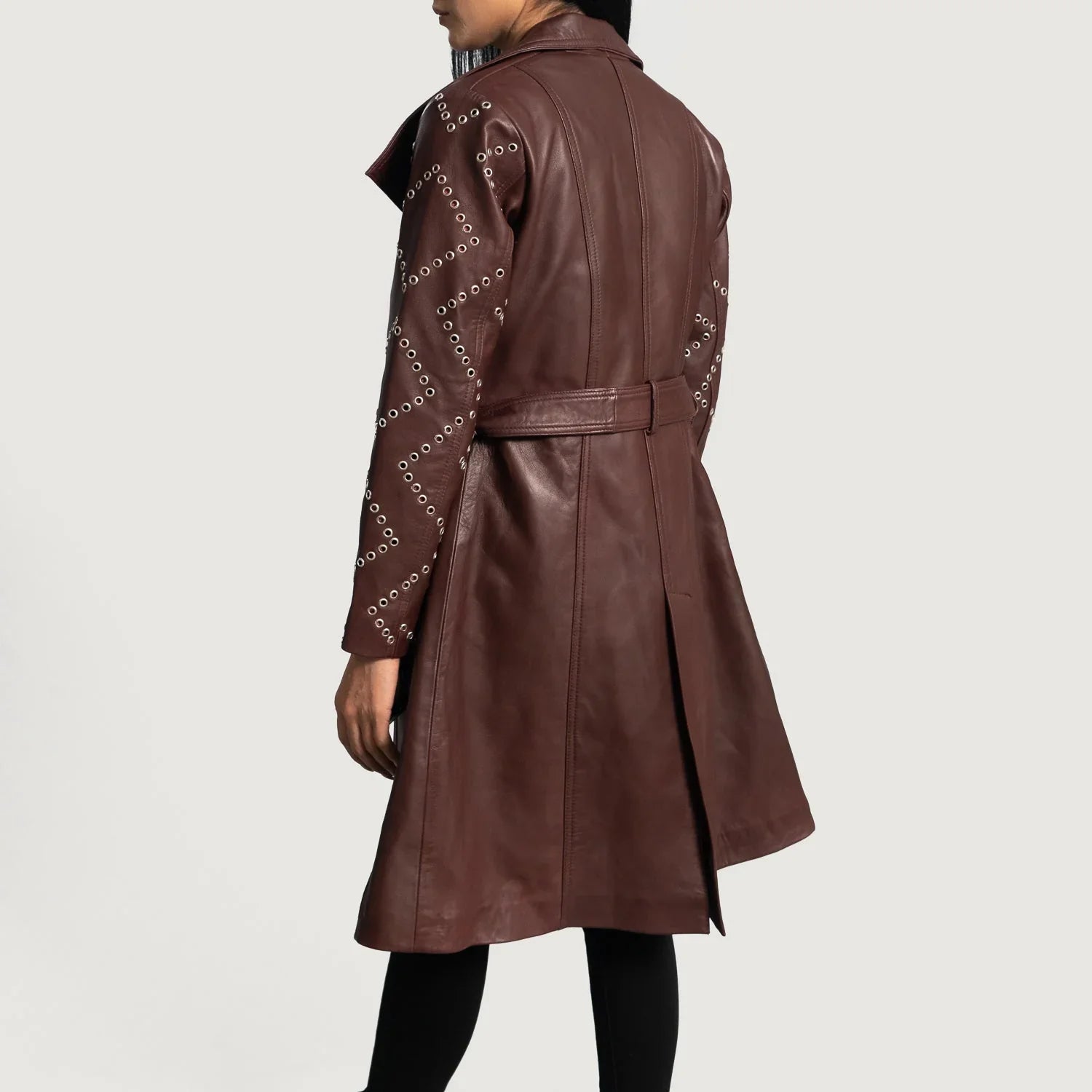 Women_Mia_Maroon_Leather_Trench_Coat_With_Waistbelt_3