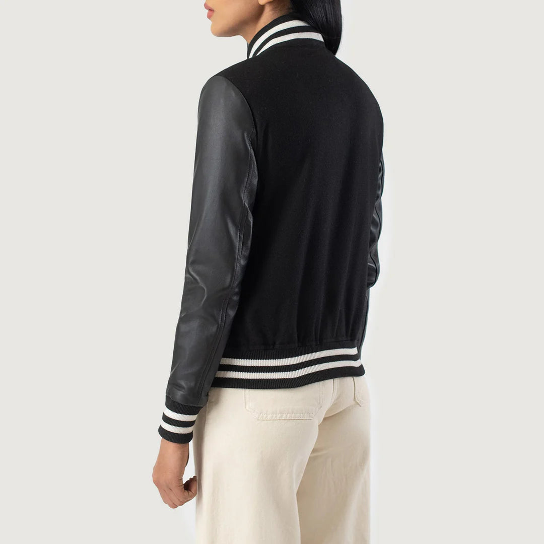 Women_Black_Hybrid_Varsity_Jacket