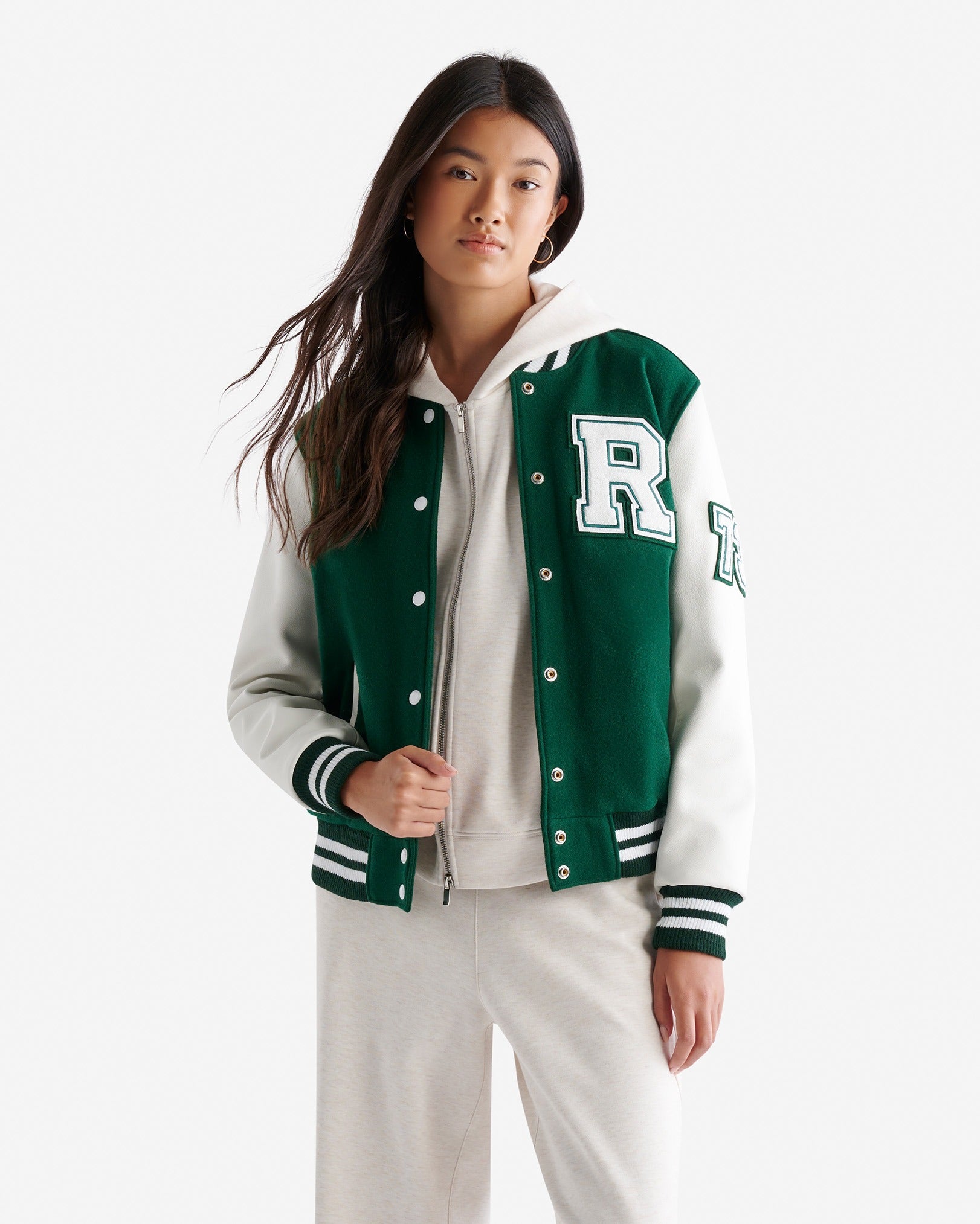 Womens Green Varsity Jacket 