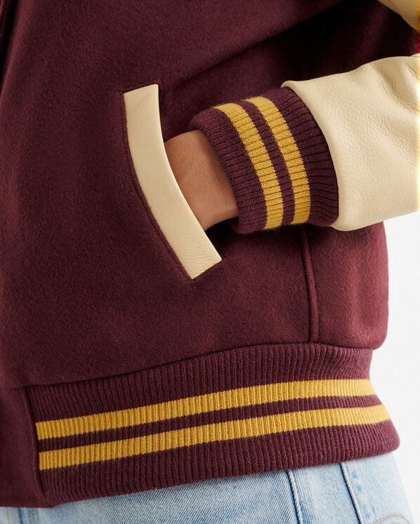 Womens Maroon Varsity Jacket